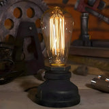 Black Simple Industrial Exposed Bulb Metal Table Lamp Image - 1