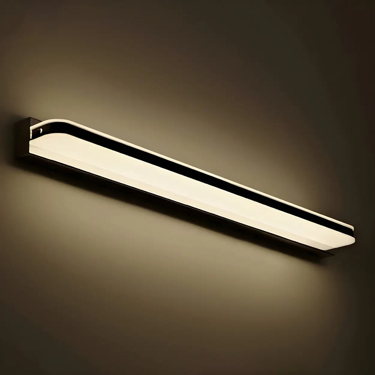 Black Simple Linear Metal Bathroom LED Vanity Light Image - 3