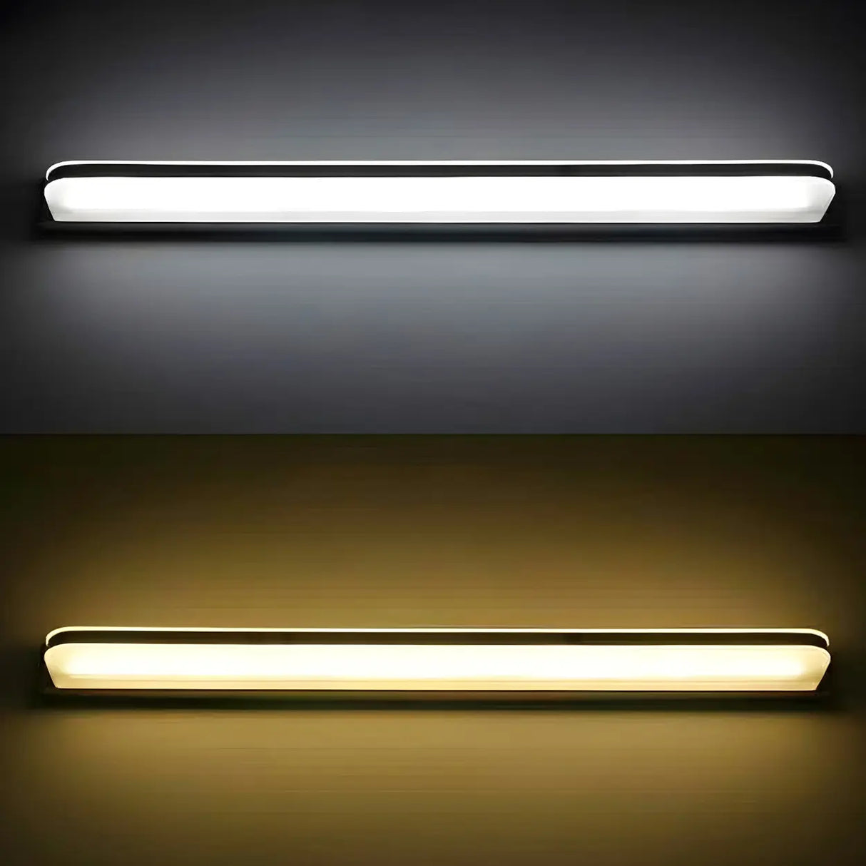 Black Simple Linear Metal Bathroom LED Vanity Light Image - 4