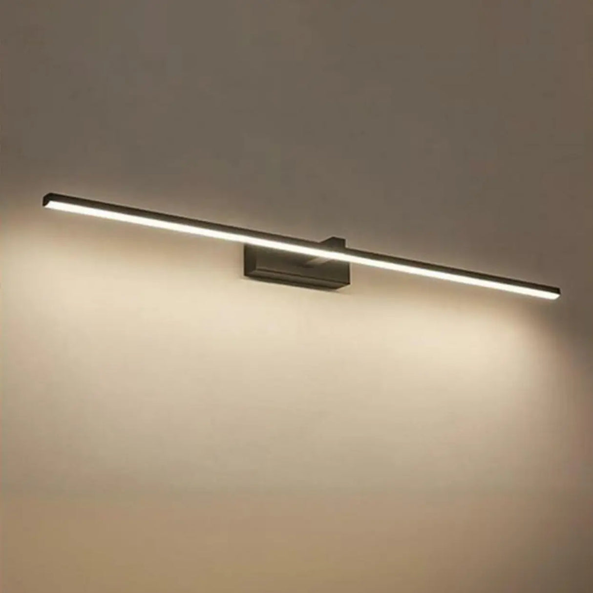 Black Simple Linear Metal Bathroom Vanity Lights Image - 5