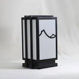 Black Simple Rectangular Lines Decor Metal Post Light Image - 7