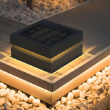 Black Simple Rectangular Solar Outdoor Fence Post Light Image - 7