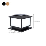 Black Simple Stylish Square Metal Outdoor Post Lamp Image - 17