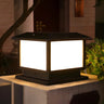 Black Simple Stylish Square Metal Outdoor Post Lamp Image - 2