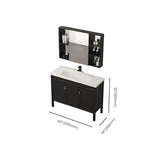 Black Single Sink Wood Shelves Freestanding Bathroom Vanity Image - 13