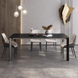 Black Slate Rectangle Dining Room Set with Drop Leaf Image - 1