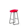 Black Sled Base Curved Bucket Polymer Bar Stool Seating Image - 10