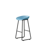 Black Sled Base Curved Bucket Polymer Bar Stool Seating Image - 11