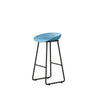 Black Sled Base Curved Bucket Polymer Bar Stool Seating Image - 11