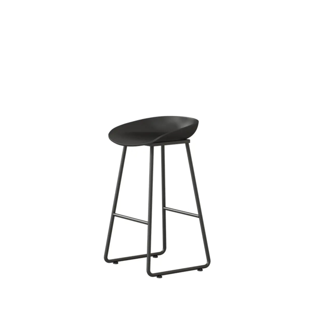 Black Sled Base Curved Bucket Polymer Bar Stool Seating Image - 13