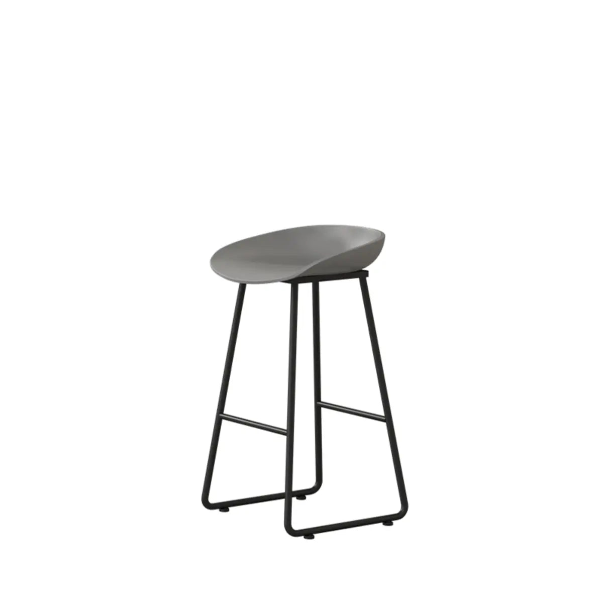 Black Sled Base Curved Bucket Polymer Bar Stool Seating Image - 14