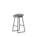 Black Sled Base Curved Bucket Polymer Bar Stool Seating Image - 14