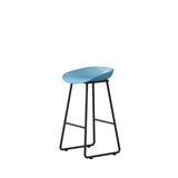 Black Sled Base Curved Bucket Polymer Bar Stool Seating Image - 17