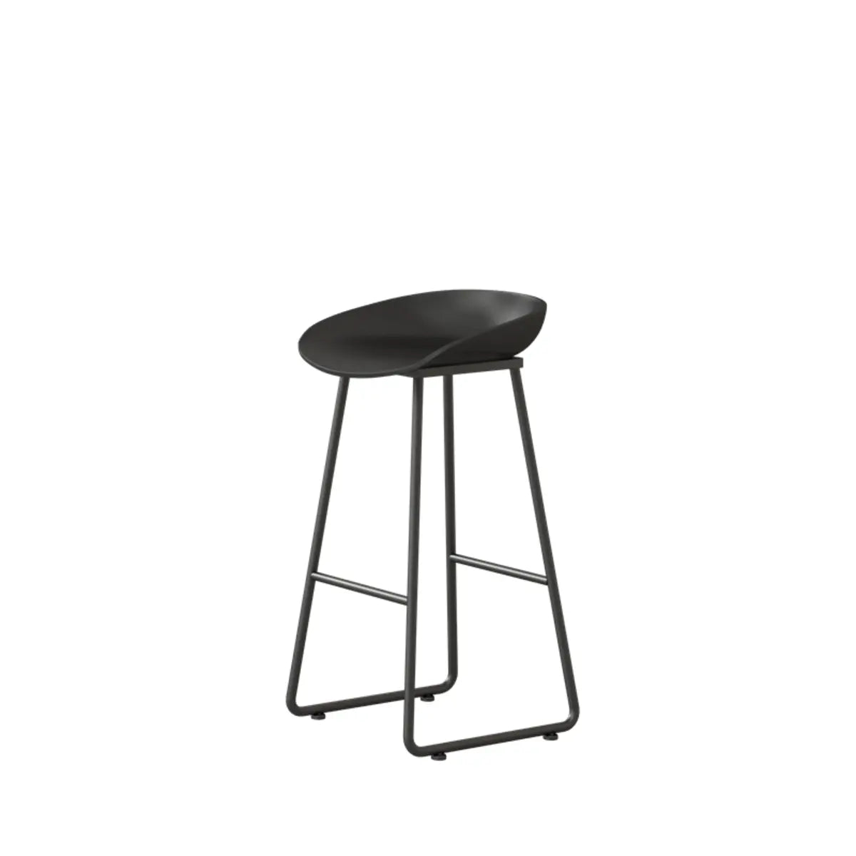 Black Sled Base Curved Bucket Polymer Bar Stool Seating Image - 3