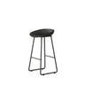 Black Sled Base Curved Bucket Polymer Bar Stool Seating Image - 3