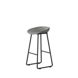 Black Sled Base Curved Bucket Polymer Bar Stool Seating Image - 5