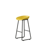 Black Sled Base Curved Bucket Polymer Bar Stool Seating Image - 7