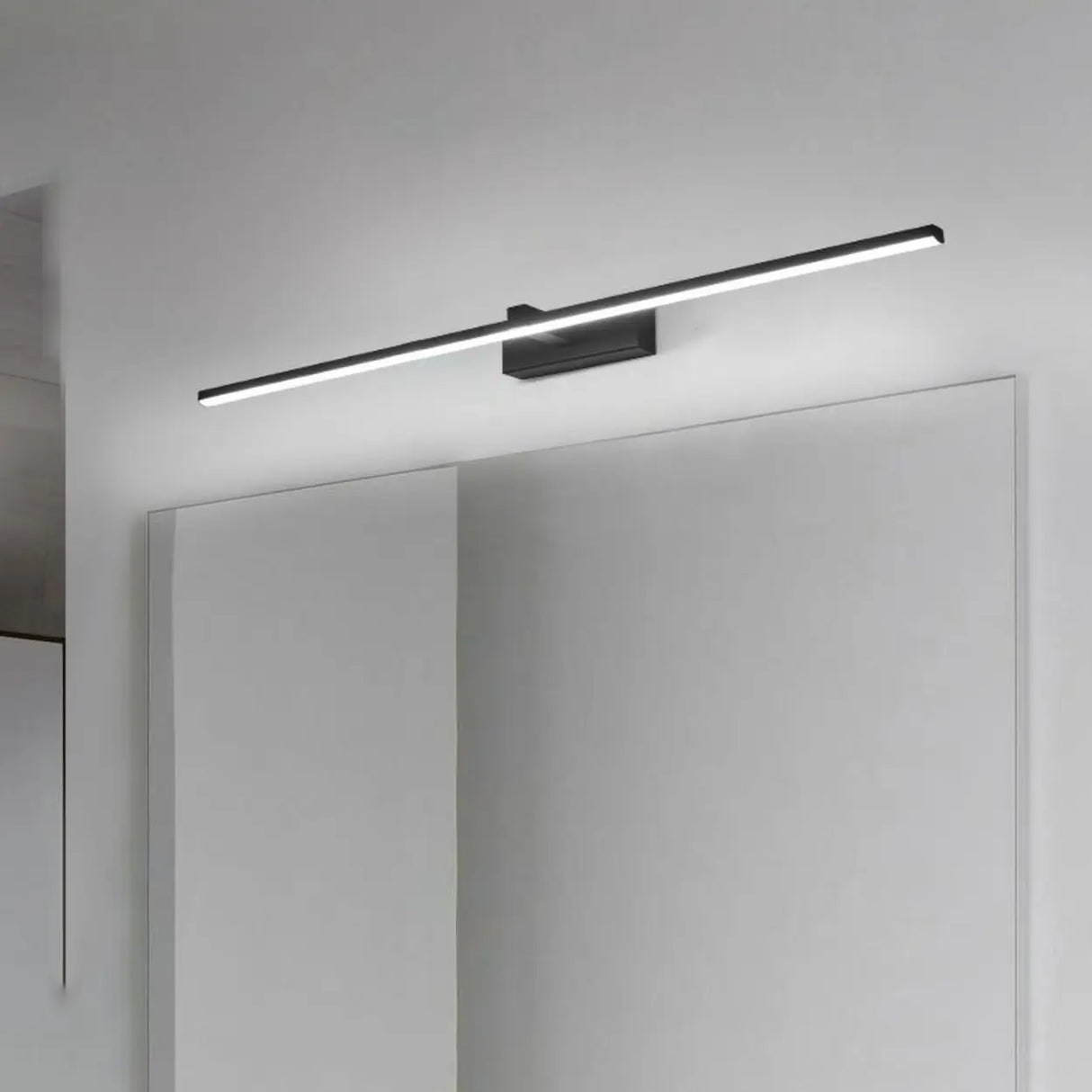 Black Sleek LED Rectangular Bathroom Vanity Light Image - 11