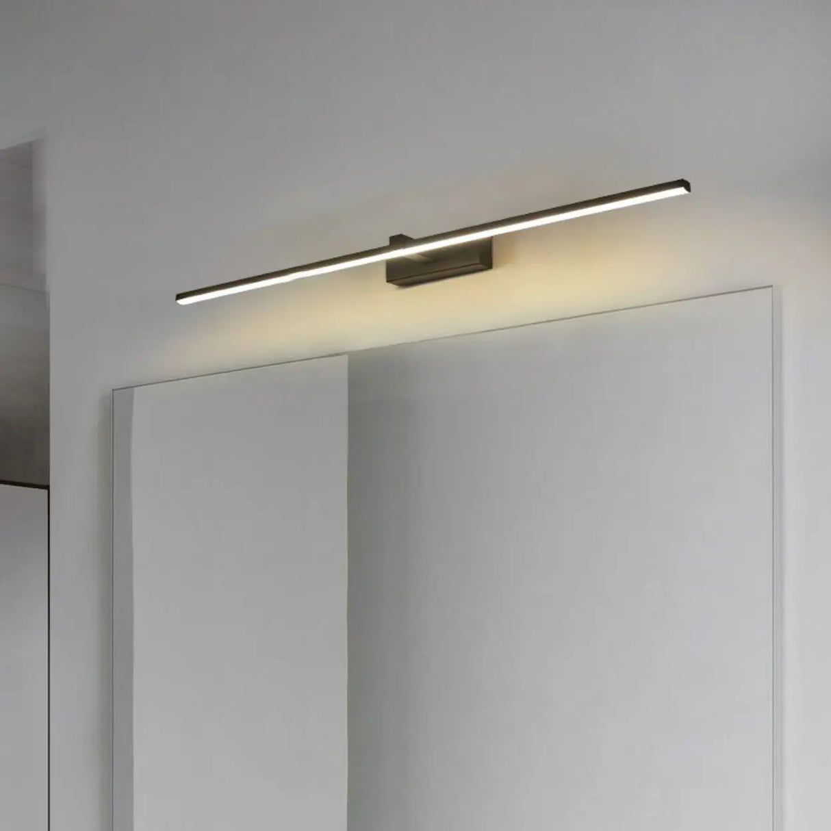 Black Sleek LED Rectangular Bathroom Vanity Light Image - 5