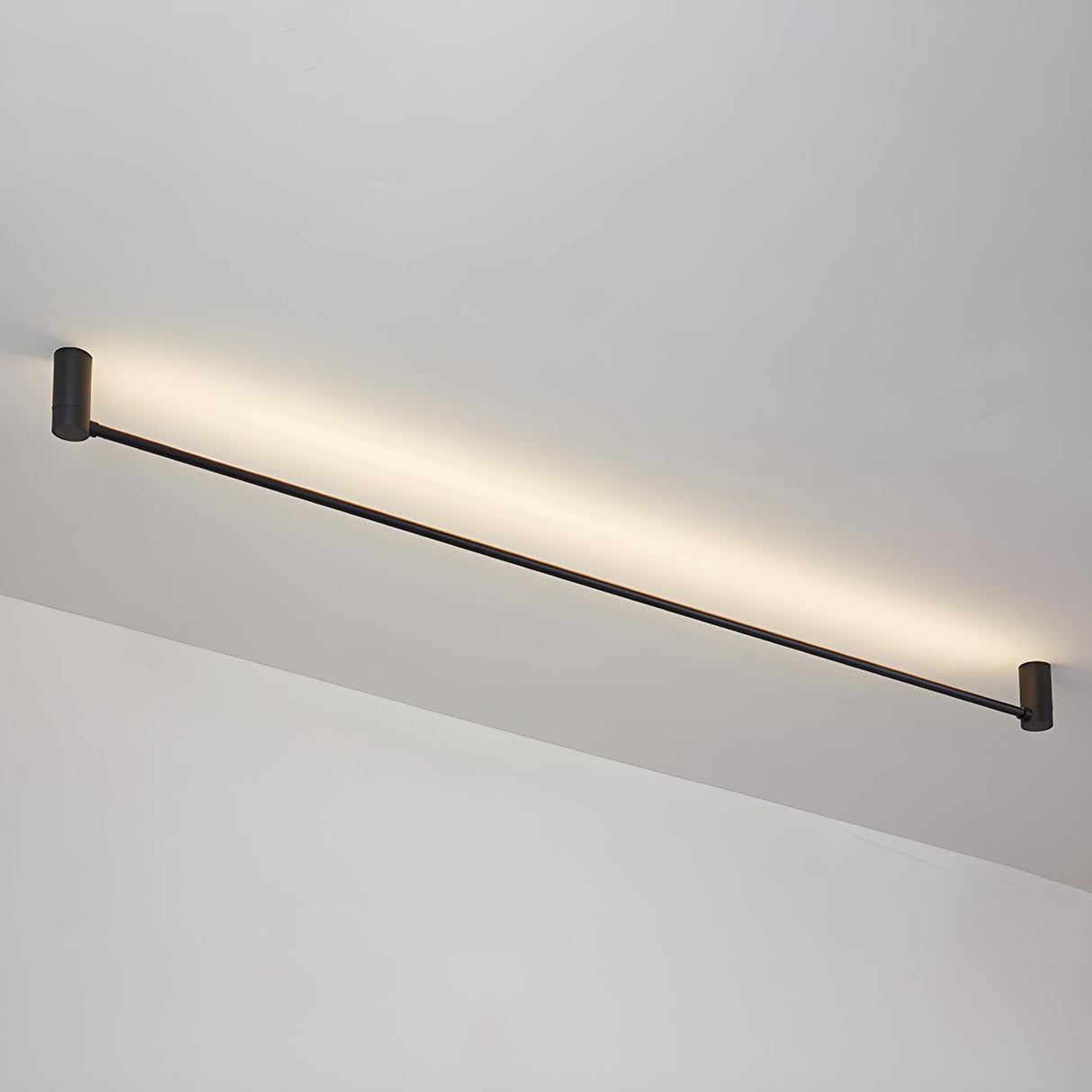 Black Slim Rod Linear LED Flush Mount Ceiling Light Image - 10