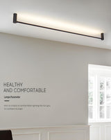 Black Slim Rod Linear LED Flush Mount Ceiling Light Image - 17