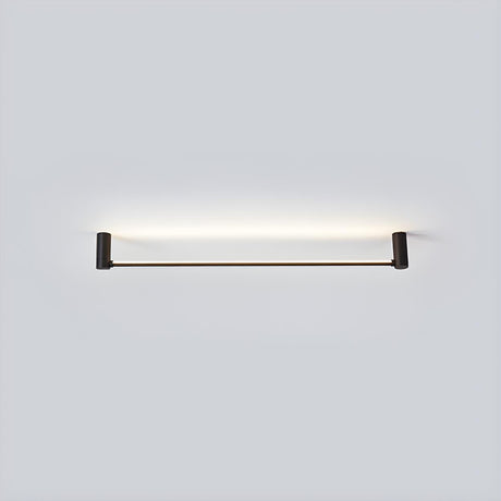 Black Slim Rod Linear LED Flush Mount Ceiling Light Image - 2