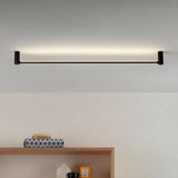 Black Slim Rod Linear LED Flush Mount Ceiling Light Image - 4