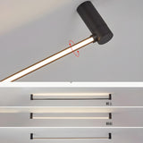 Black Slim Rod Linear LED Flush Mount Ceiling Light Image - 7