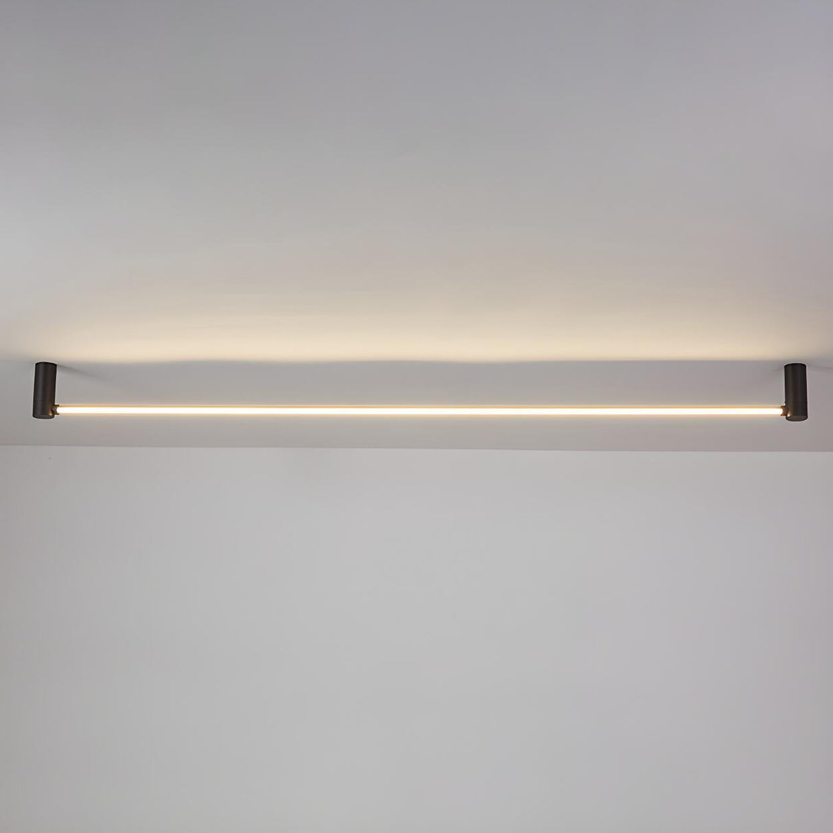 Black Slim Rod Linear LED Flush Mount Ceiling Light Image - 9