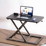 Black Small Adjustable Trestle Standing Desk Converter Image - 6