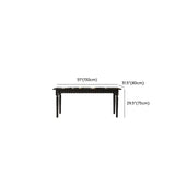 Black Solid Wood Dining Table with 4 Slat Back Chairs #size