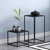 Black Square Living Room Decor Metal Base Plant Stand Image - 15