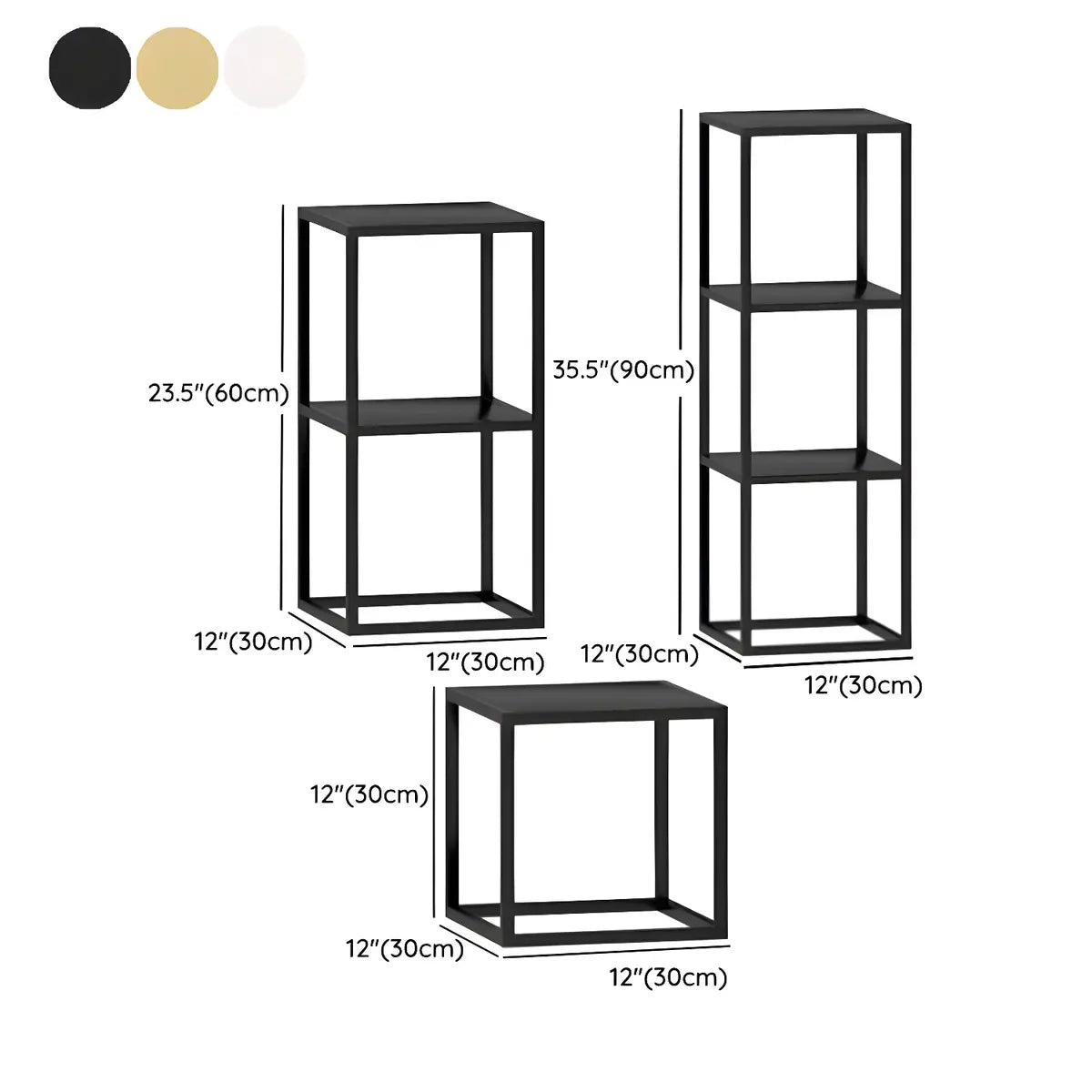 Black Square Living Room Decor Metal Base Plant Stand 