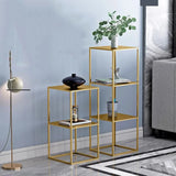 Black Square Living Room Decor Metal Base Plant Stand Image - 5