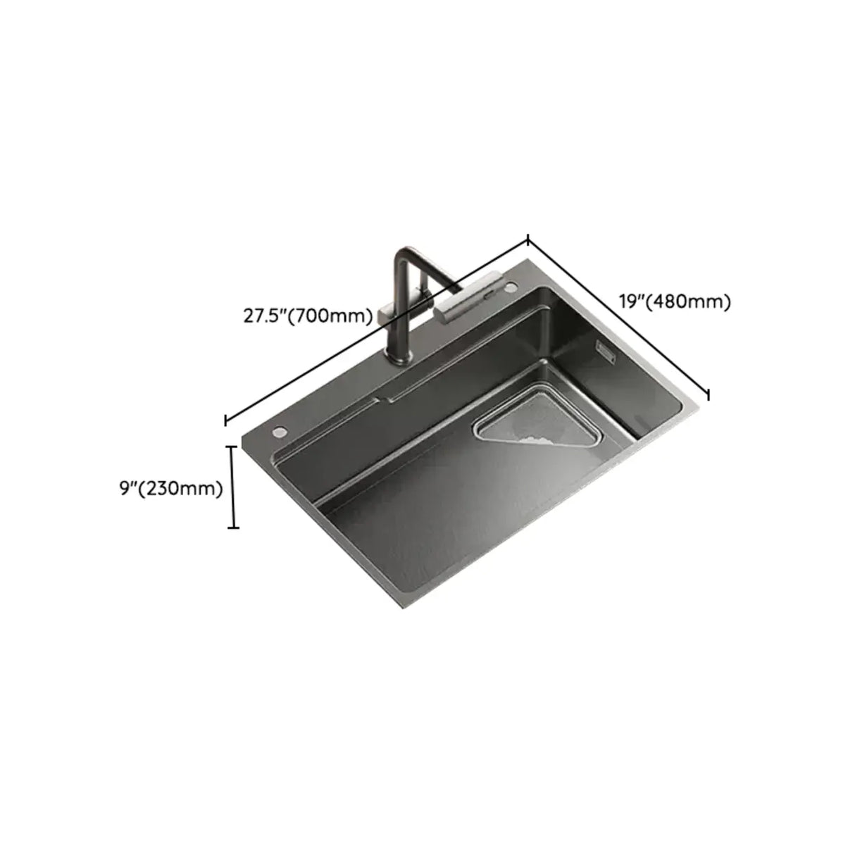 Black Stainless Steel Basket Strainer Kitchen Sink Image - 23