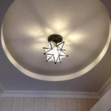 Black Star Glass Semi-Flush Mount Ceiling Light Hallway Image - 1