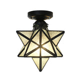 Black Star Glass Semi-Flush Mount Ceiling Light Hallway Image - 10