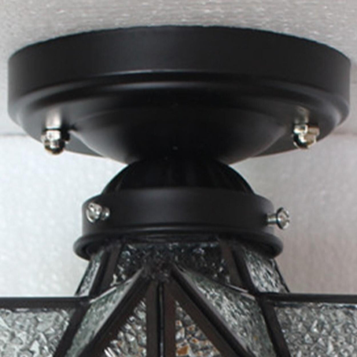 Black Star Glass Semi-Flush Mount Ceiling Light Hallway Image - 13