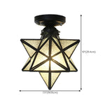 Black Star Glass Semi-Flush Mount Ceiling Light Hallway #size