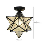 Black Star Glass Semi-Flush Mount Ceiling Light Hallway Image - 16