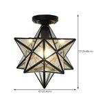 Black Star Glass Semi-Flush Mount Ceiling Light Hallway Image - 17