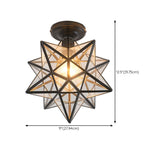 Black Star Glass Semi-Flush Mount Ceiling Light Hallway Image - 19