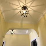 Black Star Glass Semi-Flush Mount Ceiling Light Hallway Image - 8