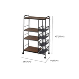 Black Steel Baker's Rack with Wood Shelf and Basket Image - 8