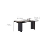 Black Stone Rectangle Dining Table Set with 4 chairs #size