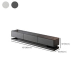 Black Stone Rectangle Enclosed Storage Drawers TV Stand #size