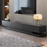 Black Stone Rectangle Enclosed Storage Drawers TV Stand Image - 3