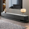 Black Stone Rectangle Enclosed Storage Drawers TV Stand Image - 4