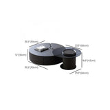 Black Stone Round Storage Drawers Nesting Coffee Table #size