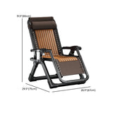 Black Striped Foldable Mesh Recliner with Cup Holder Image - 46